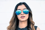 Foldies Gold with Polarized Blue Mirror Lens Folding Aviators | Gold / Blue Mirror