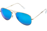 Foldies Gold with Polarized Blue Mirror Lens Folding Aviators | Gold / Blue Mirror