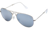 Foldies Silver with Polarized Silver Mirror Lens Folding Aviators | Silver / Silver Mirror