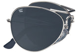 Foldies Silver with Polarized Black Lens Folding Aviators | Silver / Black